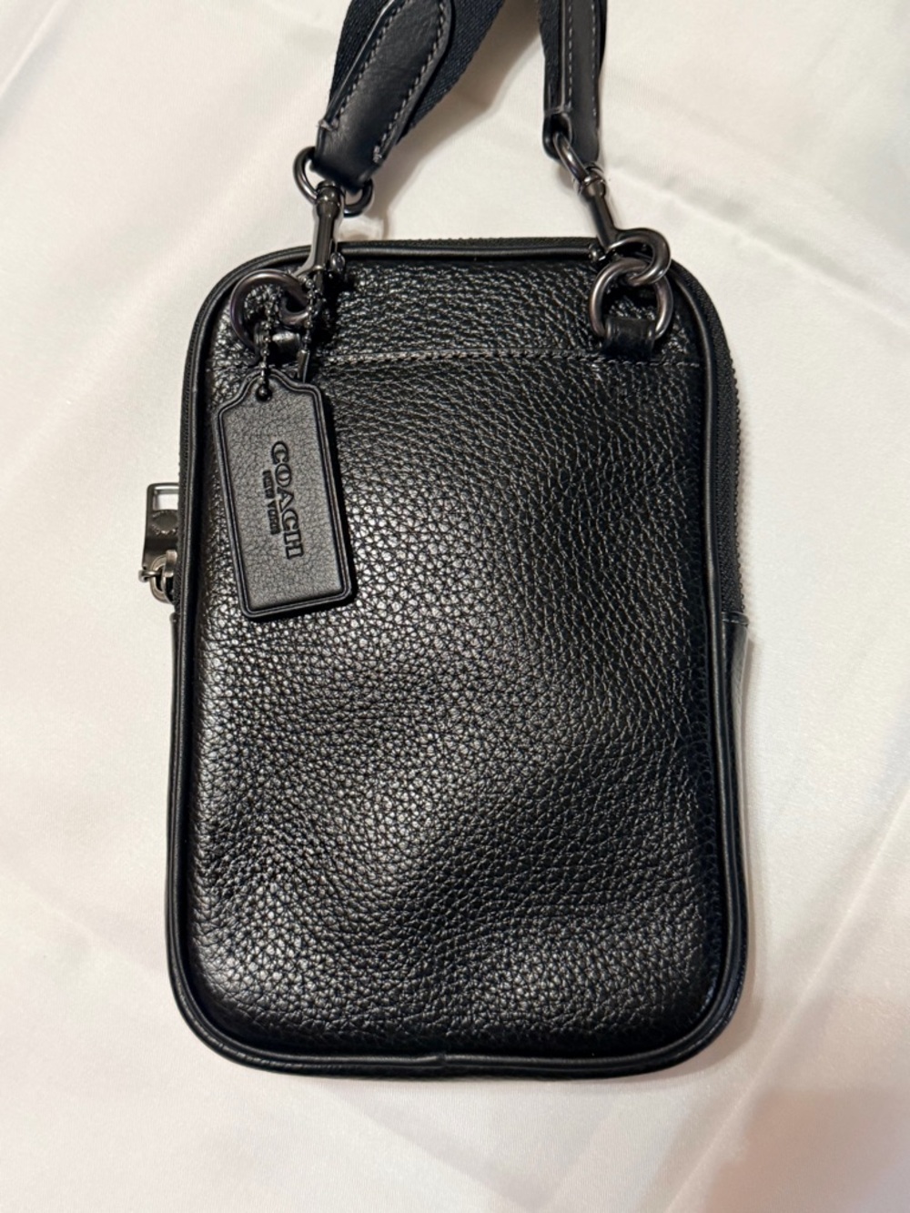 Coach Black Pebbled Leather Mini Messenger Crossbody Bag - Picture 4 of 12